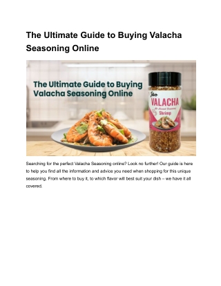 The Ultimate Guide to Buying Valacha Seasoning Online