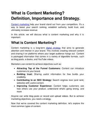 What is Content Marketing