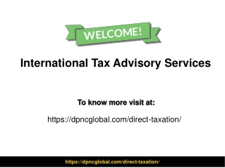 International Tax Advisory Services