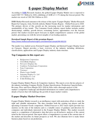 E-paper Display Market