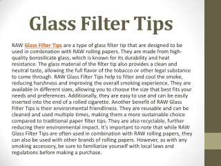 Glass Filter Tips