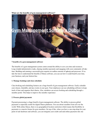 Gym Management Software Dubai
