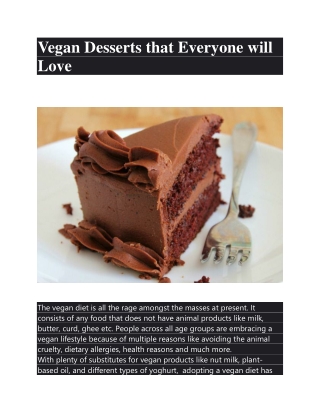 Vegan Desserts that Everyone will Love