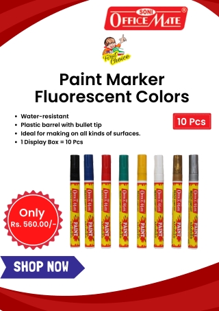 Paint Marker Fluorescent Colors – Pack of 10pcs - Soniofficemate