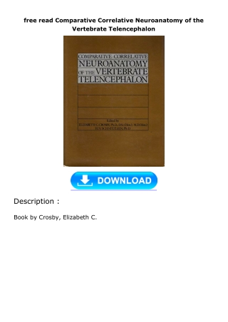 free read  Comparative Correlative Neuroanatomy of the Vertebrate Telencephalon