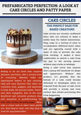 Prefabricated Perfection: A Look at Cake Circles and Patty Paper