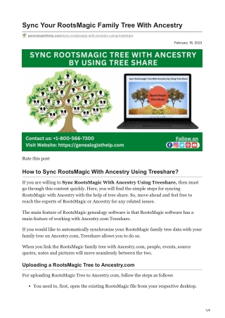 How to Sync Your RootsMagic Family Tree With Ancestry?