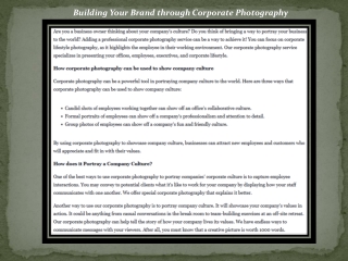 Building Your Brand through Corporate Photography