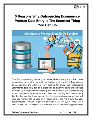 5 Reasons Why Outsourcing Ecommerce Product Data Entry Is The Smartest Thing You Can Do