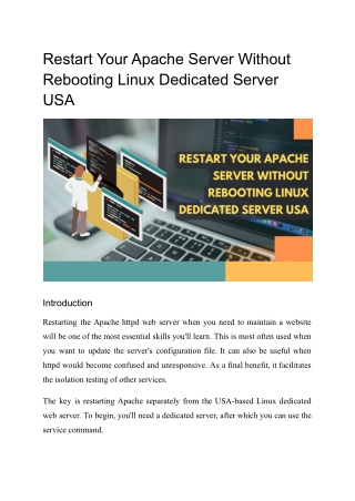 Restart Your Apache Server Without Rebooting Linux Dedicated Server in the USA