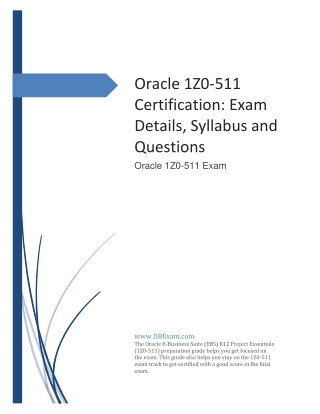 Oracle 1Z0-511 Certification_ Exam Details, Syllabus and Questions