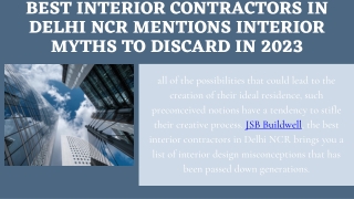 Best Interior Contractors in Delhi Ncr Mentions Interior Myths to Discard in 2023
