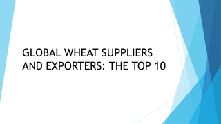 GLOBAL WHEAT SUPPLIERS AND EXPORTERS THE TOP 10