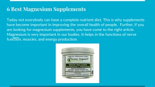 6 Best Magnesium Supplements