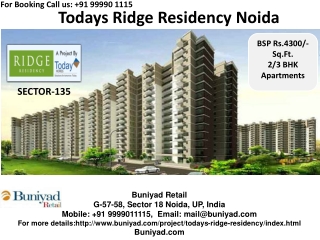 Today Homes Ridge Residency Noida - Call us @ +91 99990-1111