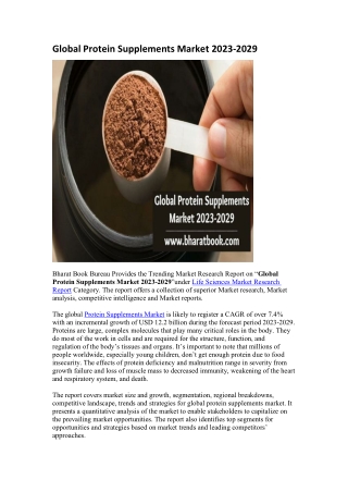 Global Protein Supplements Market 2023-2029