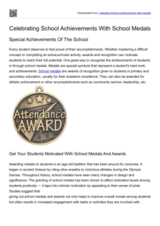 Celebrating School Achievements With School Medals