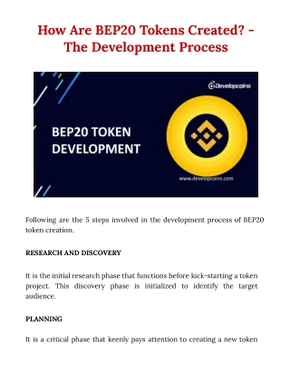 How Are BEP20 Tokens Created?