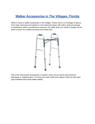 Walker Accessories in The Villages, Florida