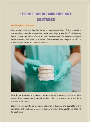 It’s All about Mini Implant Dentures