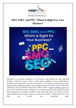 SEO, SMO, and PPC: Which is Right for Your Business?