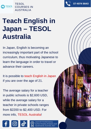 Teach English in Japan – TESOL Australia