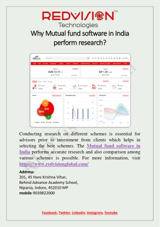 Why Mutual fund software in India perform research