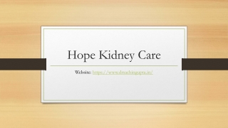 Specialized Chronic Kidney Disease Treatment in Thane | Hope Kidney Care - Dr. S