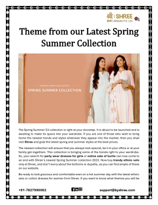 Theme from our Latest Spring Summer Collection