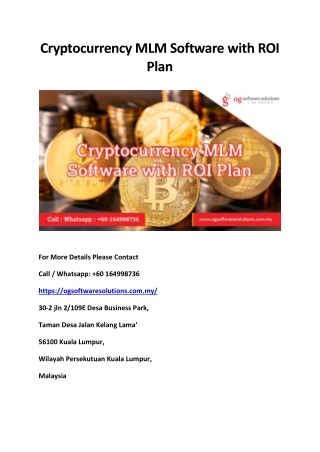 Cryptocurrency MLM software with ROI Plan (8)