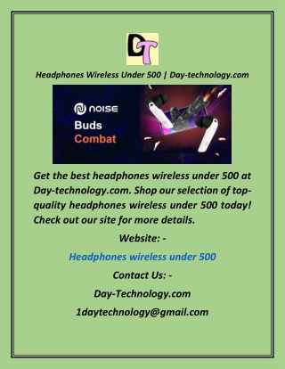 Headphones Wireless Under 500  Day-technology