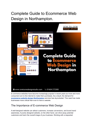 Complete Guide to Ecommerce Web Design in Northampton..docx