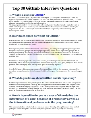 Top 30 GitHub Interview Questions