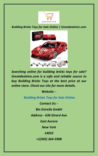 Building Bricks Toys for Sale Online  Greatdealnice