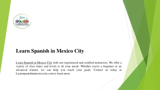 Learn Spanish in Mexico City | Learnspanishinmexicocity.com