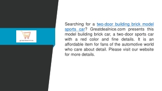 Two-door Building Brick Model Sports Car  Greatdealnice.com
