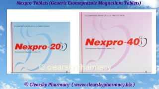 Nexpro Tablets (Generic Esomeprazole Magnesium Tablets)