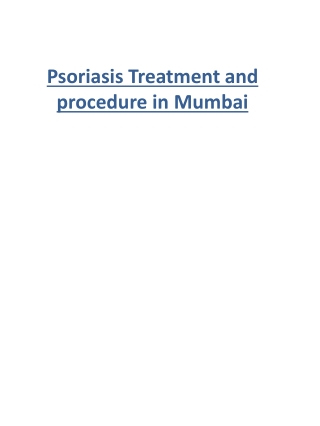 Psoriasis Treatment and procedure in Mumbai