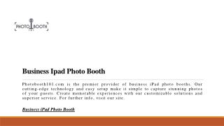Business Ipad Photo Booth | Photobooth101.com