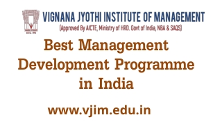 Best Management Development Programme in India - Vjim.edu.in