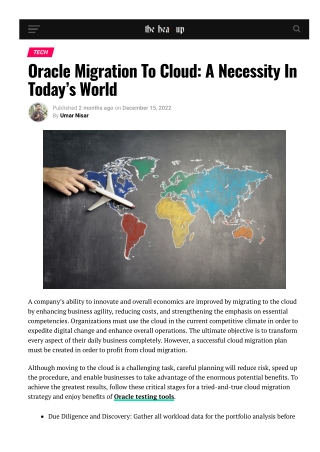 Oracle Migration To Cloud A Necessity In