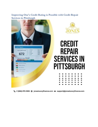 Improving One's Credit Rating is Possible with Credit Repair Services in Pittsburgh