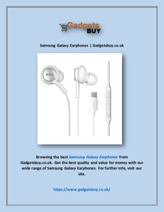 Samsung Galaxy Earphones | Gadgetsbuy.co.uk