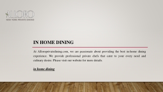 In Home Dining | Alloroprivatedining.com