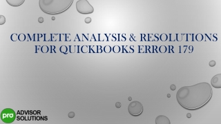 Complete Analysis & Resolutions for QuickBooks Error 179