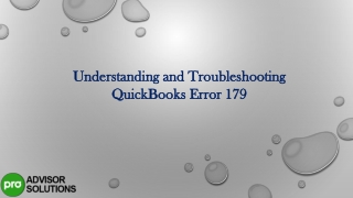 Understanding and Troubleshooting QuickBooks Error 179