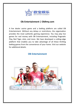 Ob Entertainment  Ob9my.com