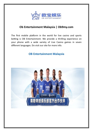 Ob Entertainment Malaysia  Ob9my.com