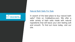 Natural Bath Salts For Sale  Coldbathco.com