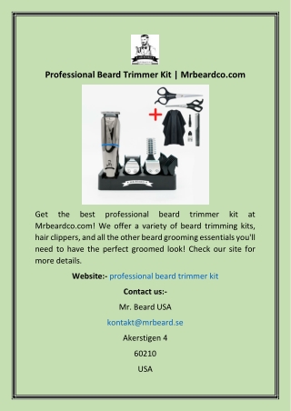 Professional Beard Trimmer Kit  Mrbeardco